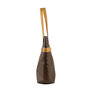 Celine coated canvas Macadam leather bag shoulder brown